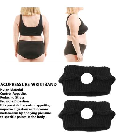 Acupressure Bracelet Set for Appetite Control & Stress Reduction - 2 Black Bracelets for Weight Loss & Wellness - Buy Online on GoSupps.com