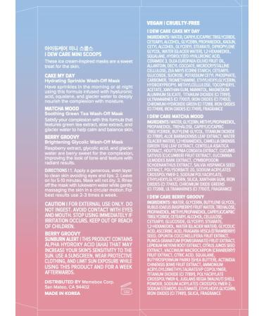 I DEW CARE Mini Scoops: Hyaluronic Acid Face Mask Trio - Self Care Gifts for Women | Vegan & Cruelty-Free | Paraben-Free (3 flavors) - Buy Online on GoSupps.com