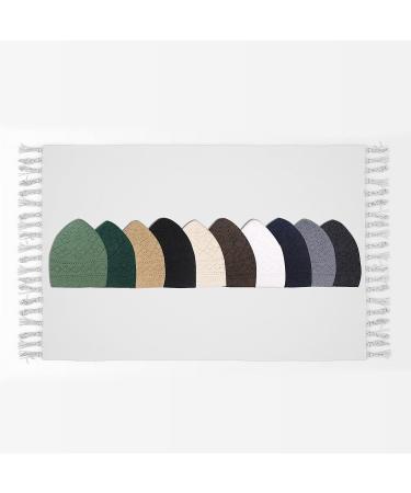 Kapobia Kufi Hats for Men - Breathable Muslim Skull Beanie - Handcrafted Taqiyah - Mixed Colors (10 Pieces) - Buy Online on GoSupps.com