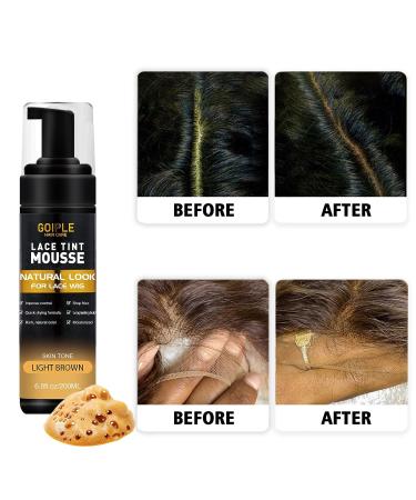 Lace Tint Melting Hair Mousse 6.8 fl oz - Natural Light Brown Lace Color for Women's Hair Wigs, Toupees, and Hairpieces - Buy Online on GoSupps.com