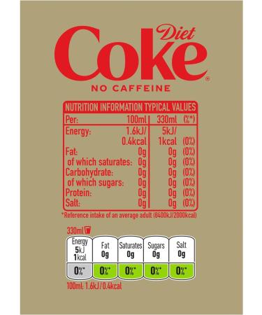 Diet Coke Caffeine Free 8 X 330Ml Single - Buy Online on GoSupps.com