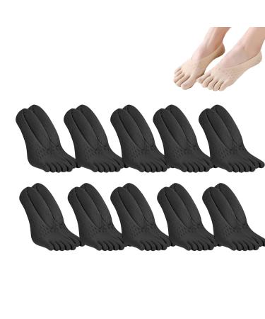 10 Pairs Antibunions Health Sock Anti Bunions Health Sock Split Toe Orthopedic Compression Bunions Socks Toe Socks Women (Black)