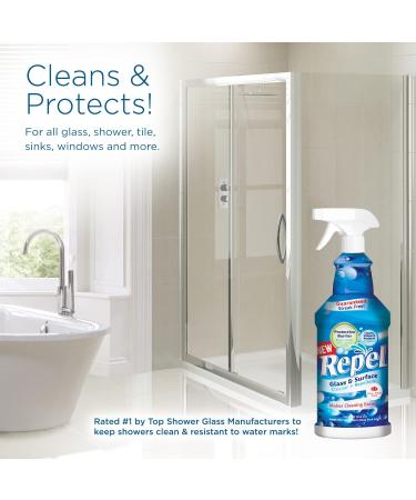 UNELKO Clean-X REPEL Glass & Surface Cleaner 32 fl. oz. (Pack of 3) - Repels Water Spots & Dirt on Glass, Mirror, Tile & Multi Surfaces - Buy Online on GoSupps.com