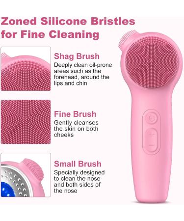Sonic Facial Cleaning Brush - Urbuti Electric Silicone Face Scrubber | IPX7 Waterproof Deep Cleansing Brush for Men & Women - Pink - Buy Online on GoSupps.com