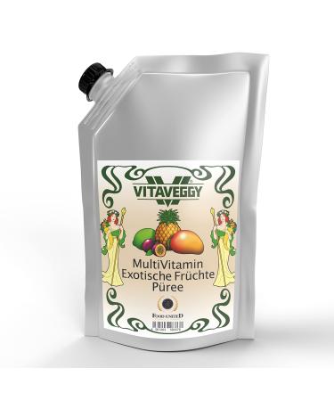 FOOD-UNITED VITAVEGGY Multivitamin Fruit Puree - Exotic Tropical Fruits - 1 kg - With pineapple mango passion fruit - Mar
