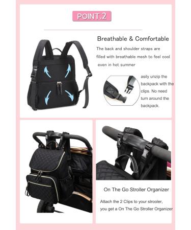 LORADI Large Capacity Diaper Bag Backpack - Water-Resistant Anti-Theft Pocket Stroller Clips - Brown | International Shipping - Buy Online on GoSupps.com