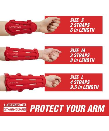 LEGEND Armguard XT Archery Arm Guard - Full Coverage Forearm Protection, Ventilated Design, Thermoshaped EVA Foam - Adjustable Straps, Quick-Release Buckles - Red, Size M - Buy Online on GoSupps.com