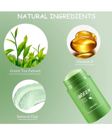 4Pcs Green Tea Clay Stick Mask Set - Blackhead Remover, Pore Cleansing, Moisturizing, Skin Brightening - Suitable for All Skin Types - Buy Online on GoSupps.com