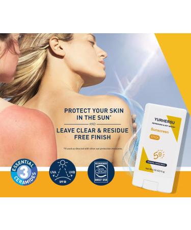 Mineral Sunscreen Stick SPF 50+ | Water-Resistant Broad Spectrum UVA/UVB Protection | Oxybenzone-Free | Natural Extracts | Hands-Free for Face & Body - Buy Online on GoSupps.com