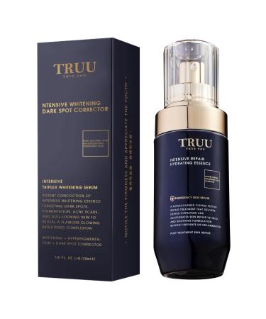 TRUU Copper Peptide Hyaluronic Hydrating Repair Essence Deep Hydration with Copper Peptide and Hyaluronic Acid Enhances Elasticity Reduces Redness & Promotes Radiant Skin | 1.5 Fl. Oz