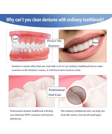 Premium Bite Cleaning Brush Set - Multi-Layered Bristles & Ergonomic Design for False Teeth - Portable Double-Sided - 3 Pieces (Blue Orange Purple) - Buy Online on GoSupps.com