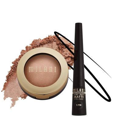 Milani Baked Highlighter (Rose Italiana) and Stay Put Matte Liquid Eyeliner