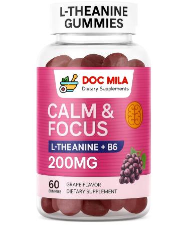 L-Theanine Gummies 200mg L Theanine Supplement Chewable Gummy Ltheanine/L theanine 200mg Focus and Calm Vitamins Supplement for Kids and Adults