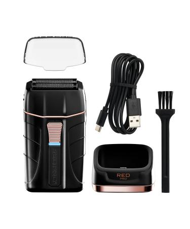 RED Pro Titanium Foil Shaver Cord/Cordless Shaver for Men Powerful Electric Razor USB-C Rechargeable Up to 170 Minutes of Run Time Quiet Durable and Portable (Matte Black)