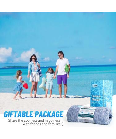 Blue Checkered Cooling Throw Blanket - 50 x 60 Double Sided Cooling Technology - Buy Online on GoSupps.com