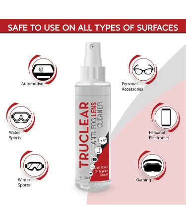 TRUCLEAR Anti Fog Lens Cleaner Spray for Glasses & Devices | Premium Eyeglass & Camera Cleaner - No Smudge, Easy to Use - Buy Online on GoSupps.com