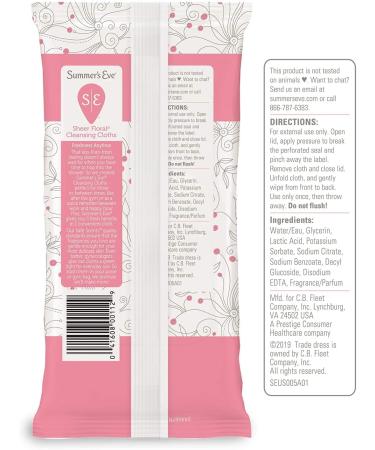 Summer's Eve Sheer Floral Cleansing Cloths - 32 Soft & Refreshing Wipes for Women - Buy Online on GoSupps.com