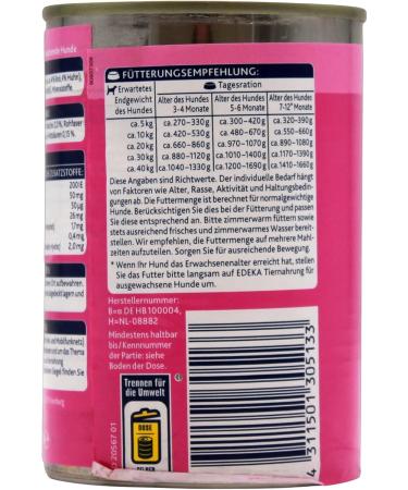 Edeka Fine Wet Dog Food with Beef and Chicken (12 x 400 g) - Buy Online on GoSupps.com
