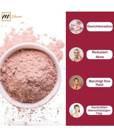  mGanna 100% Natural Pink Clay Powder for Skin Firming Face Mask Creams Face Masks & Soap Making 0.5lb/227g - Buy Online on GoSupps.com