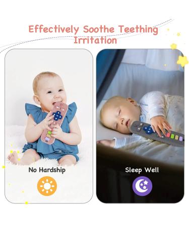 2 Pack Silicone Teething Toys for Babies 0-12 Months | Baby Sensory Toys | Chew Toys for Infant Newborn | Baby Girl Boy Gifts (Pink-Gray) - Buy Online on GoSupps.com