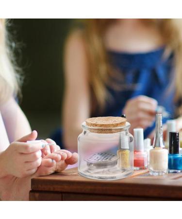 FOMIYES Nail Art Dappen Dish with Wooden Lid Acrylic Liquid Powder Dappen Monomer Dish Glass Crystal Cup Acrylic Powder Holder Acrylic Glass Jar for Nail Manicure Care Tools - Buy Online on GoSupps.com