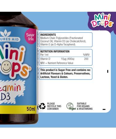 Natures Aid Health 200iu 50ml Vitamin D3 Drops Sans saveur 50ml - Buy Online on GoSupps.com