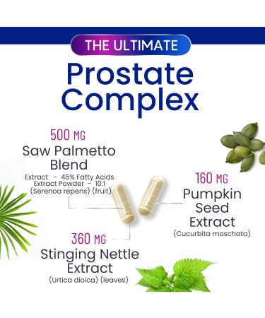 Prostate Health Supplements for Men 1000mg - 3X Strength with Saw Palmetto Blend Stinging Nettle Root & Pumpkin Seed Support Complex - Supports Bathroom Trips Prostate & Urinary Health - 60 Capsules 60 Count (Pack of 1) - Buy Online on GoSupps.com