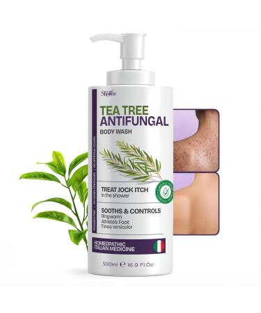 Shailee Antifungal Tea Tree Body Wash - Eczema Body Wash Jock Itch Back Acne Ringworm Treatment for Humans | Antifungal Soap For Men & Women with 1% Tolnaftate & Tea Tree Oil - 16.9 oz
