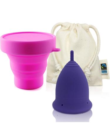 Cozycup menstrual cup Classic - Made in Germany including cleaning cup and Fairtrade bag (menstrual cup size 2 purple) 2 purple