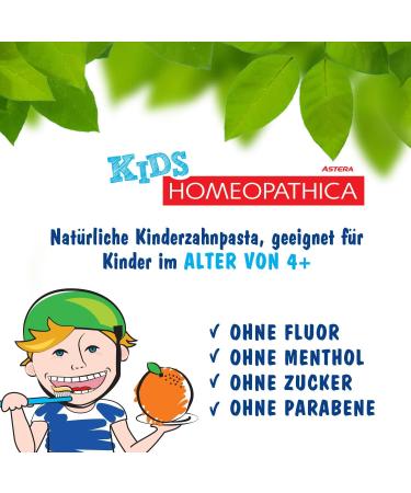 ASTERA Homeopathica KIDS Toothpaste (4+) - Orange Vanilla & Milk Flavor - 50 ml | International Shipping Available - Buy Online on GoSupps.com