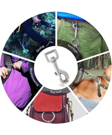 8 Pieces Stainless Steel Vertebral Carabiner Set - Snappy & Bolt Carabiners for Dog Leash Collar Bucket Hammock & Horse Tack - Buy Online on GoSupps.com