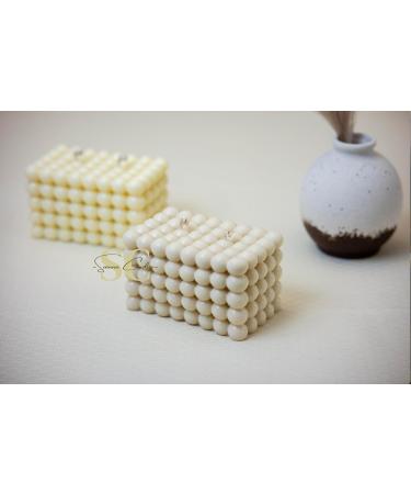 Set of 2 Huge Natural Soy Wax Bubble Candles - Gender Reveal Birthday & Wedding - White & Beige (Rosewater) | International Shipping - Buy Online on GoSupps.com