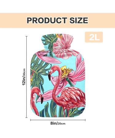 Flamingo Tropical Leaves Heat Bottle - 2L Hot Water Bag for Pain Relief & Sports Injuries - Buy Online on GoSupps.com