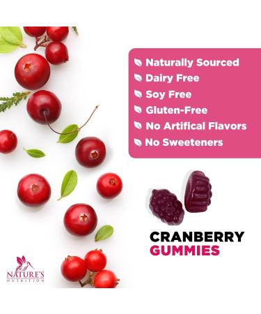 Cranberry Gummies 500mg - 50:1 Cranberry Extract Urinary Tract Support Made with 25 000mg Helps Cleanse & Protect Cran Berry Gummy Supplement + Vitamin C Chewable Cran for Women - 120 Gummies 120 Count (Pack of 1) - Buy Online on GoSupps.com