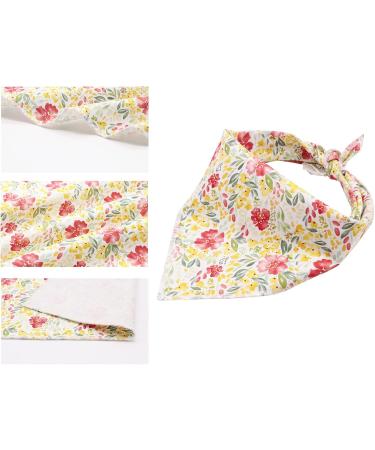 Lionet Paws Dog Bandana - Triangular Scarf for All Dog Sizes (Yellow Flower) - Stylish & Durable Headscarf for Pets - Buy Online on GoSupps.com