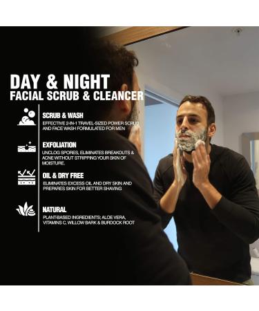 Men s Face Wash & Exfoliator - Daily Exfoliating Cleanser with Plant-Based Ingredients - Peppermint Scrub - Travel Size 3.4 fl oz - Perfect for All Skin Types - Buy Online on GoSupps.com
