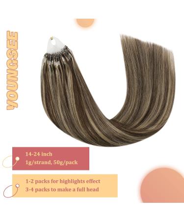 Youngsee Microring Extensions Real Hair 60cm - Brown to Blonde Loop Hair Extensions (P4/26 & P4/27) - 50g Quality Microring Hair Solutions - Buy Online on GoSupps.com