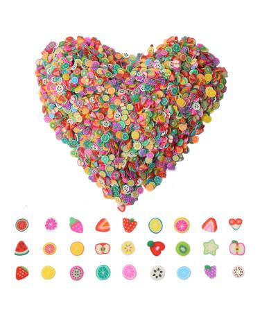 DIYASY 5400 Pcs Fruit Nail Art Slices 3D Fruit Fimo Clay Slices,Mini Slices for Slime Polymer Clay and Nail Stuff DIY,1/4 Inch.