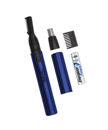 Wahl Lithium Two-in-One Pen Detail Trimmer for Nose Ear Neckline Eyebrow  Other Detailing - Blue - by The Brand Used by Professionals - Model 5643-200 2 Heads