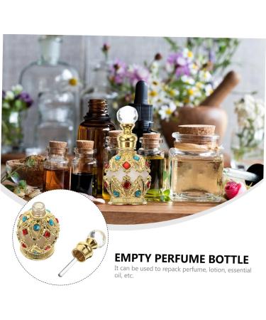 Beatifufu Essential Oil Bottle Glass Perfume Bottle Diamonds Embedded Bottle Essential Oil Container Refillable Glass Bottle Diamond Inlaid Perfume Holder Empty Perfume Container - Buy Online on GoSupps.com