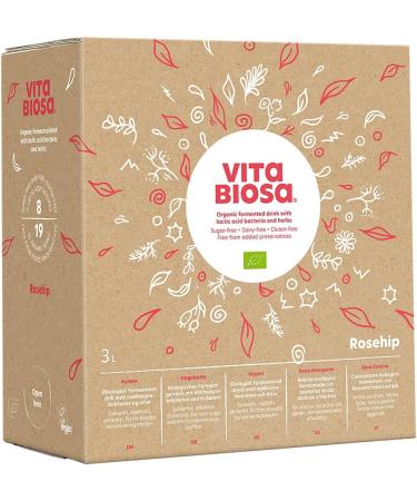 Vita Biosa Rosehip 3L Bio Herbal Ferment Drink - Milk Acid Bacteria + Free Crystal Salt Sun Crystals 1.090g | International Shipping - Buy Online on GoSupps.com