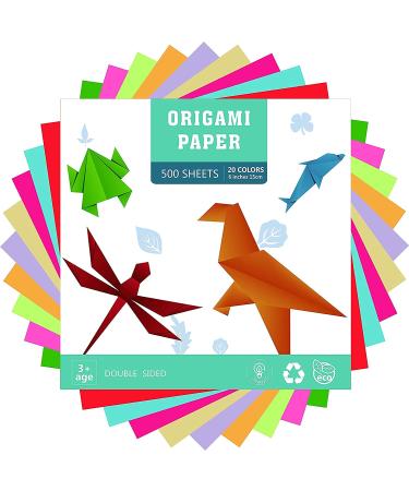 Origami Paper Double Sided Color - 200 Sheets - 20 Colors - 6 Inch Square - Ideal for Beginners - Buy Online on GoSupps.com