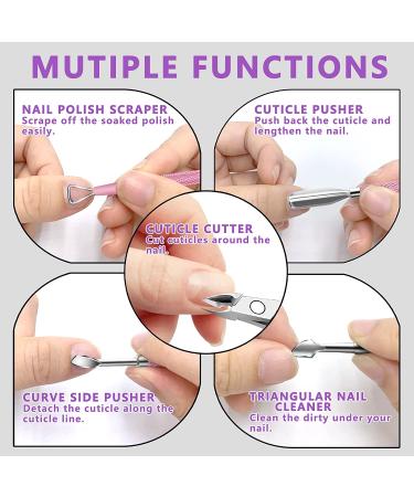 Professional Stainless Steel Cuticle Trimmer & Pusher Set - Durable Manicure & Pedicure Tools in Pink - Buy Online on GoSupps.com