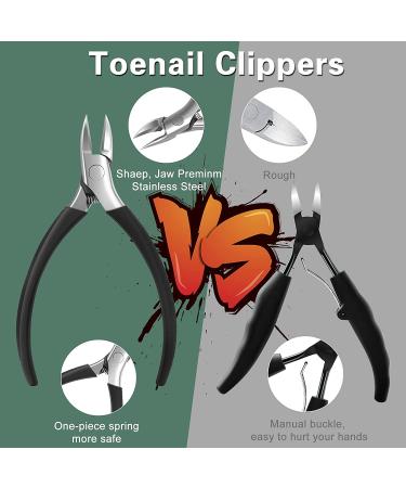 CGBE Professional Podiatrist Toenail Clippers for Thick & Ingrown Nails - Stainless Steel with Silicone Handle - Ideal for Seniors - Black - Buy Online on GoSupps.com