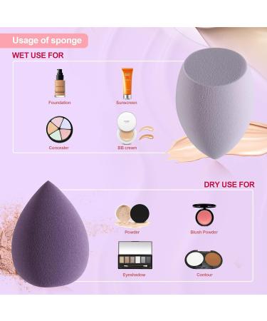 Make-Up Sponge Set - 4 Latex-Free Beauty Blenders in Morandi Purple | Dual Makeup Sponges with Holder for Flawless Foundation Application - Buy Online on GoSupps.com