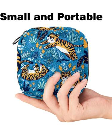 Women's Portable Binding Storage Bag - Tiger Blue - Multi-Color Menstrual & Tampon Holder for School & Office - Buy Online on GoSupps.com