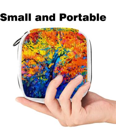 Autumn Landscape Tree Color Sanitary Napkin Storage Bag | Period Tampon Makeup Pad Pouch - GIAPB - Buy Online on GoSupps.com