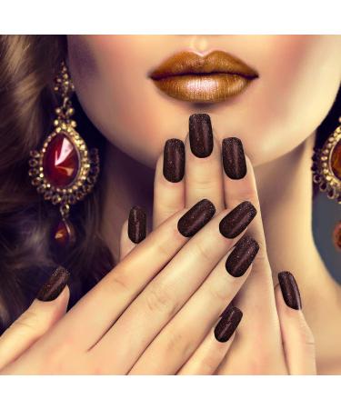 Maitys 16 Sheets Glitter Nail Wraps - Self-Adhesive Nail Polish Strips with 2 Nail Files for DIY Manicure - Retro Color - Buy Online on GoSupps.com