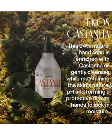 Natura -Brazil Nut (Castanha) Renourishing Liquid Hand Soap - Anti-Dryness - Coconut Derived Cleanser - Vegan Skin Care - Brazilian Beauty Secrets - Self Care & Body Care - 8.4 fl oz (250ml) - Buy Online on GoSupps.com