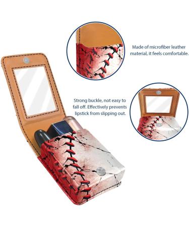 Travel Lipstick Organizer Case | Portable Makeup Bag with Mirror | Baseball Texture D989a8reci - Shop Now for International Shipping - Buy Online on GoSupps.com